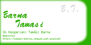 barna tamasi business card
